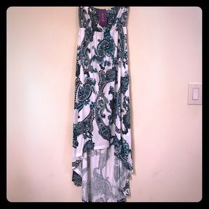 Super cute high/low strapless dress.